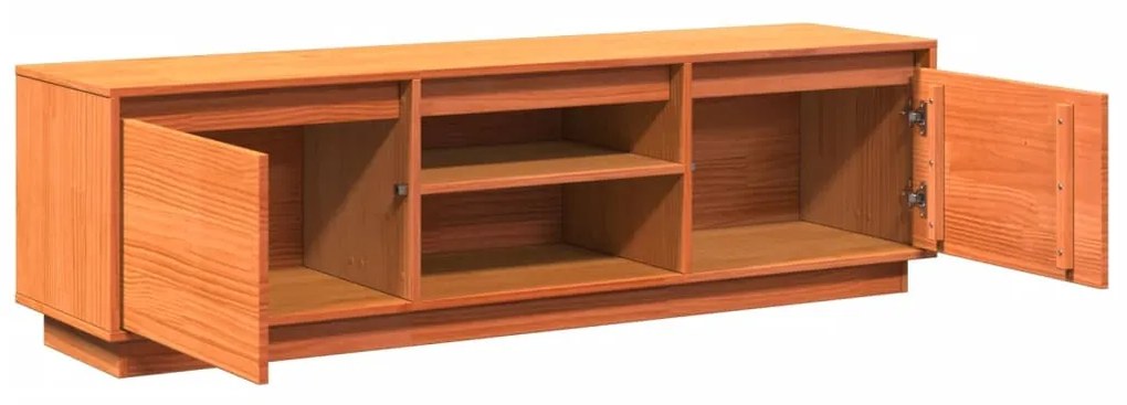 viaszbarna tömör fenyőfa TV-szekrény 140 x 35 x 40 cm