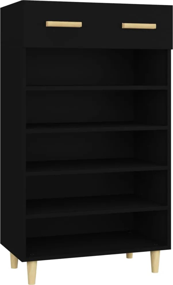 vidaXL fekete szerelt fa cipőszekrény 60 x 35 x 105 cm
