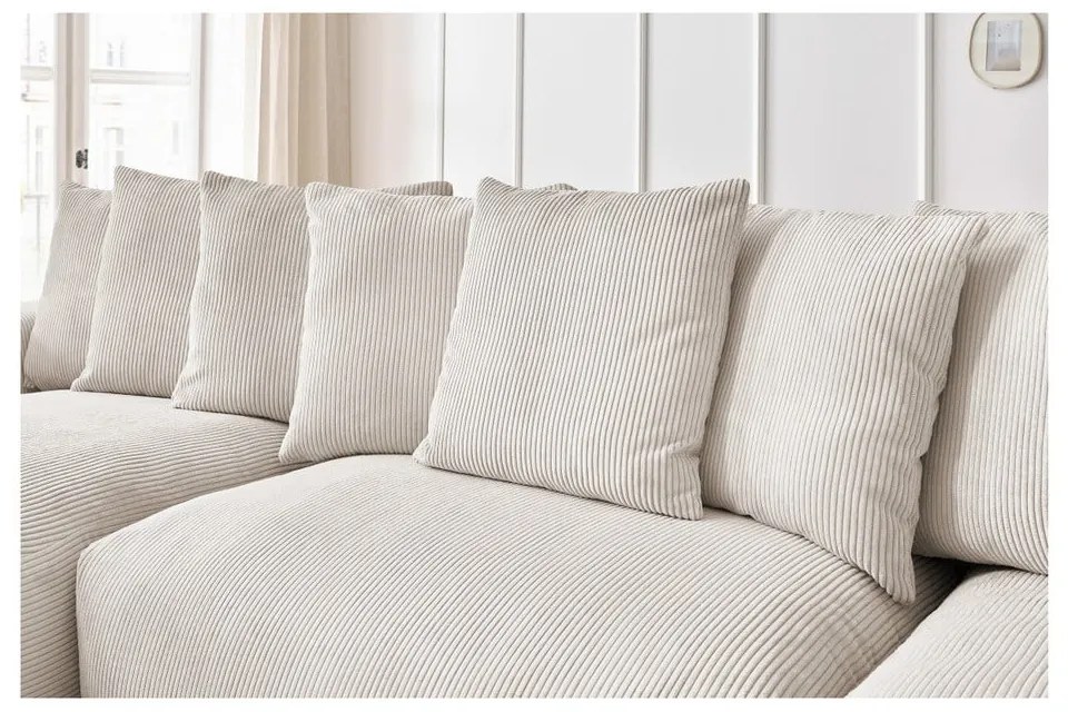 Krémszínű kordbársony sarokkanapé Voltaire – Bobochic Paris