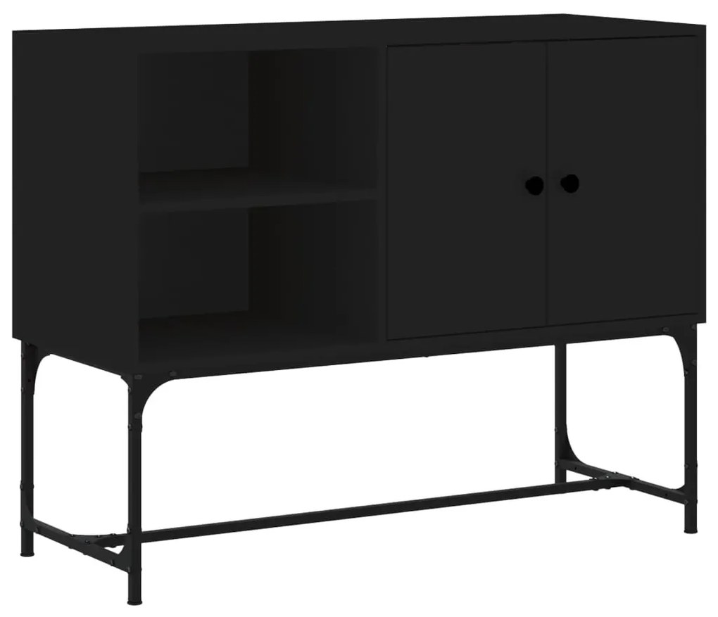 Fekete szerelt fa tálalóasztal 100 x 40 x 79,5 cm