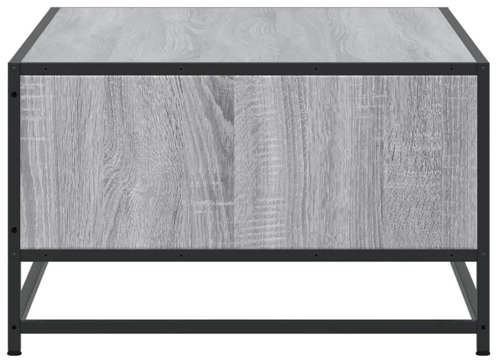 szürke sonoma szerelt fa és fém dohányzóasztal 100 x 57 x 35 cm