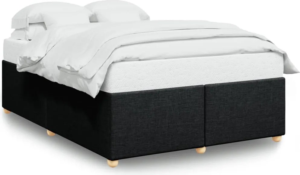 vidaXL fekete szövet ágykeret matrac nélkül 160 x 200 cm
