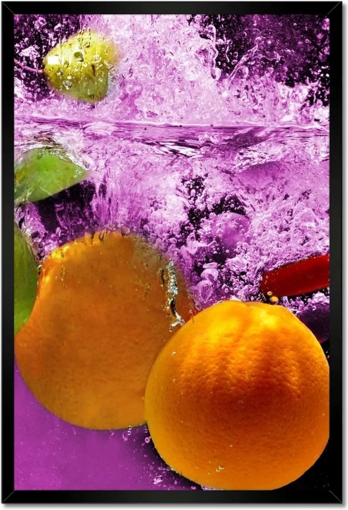 Poszterek keretben 40x60 Gyümölcsök esnek a vízbe