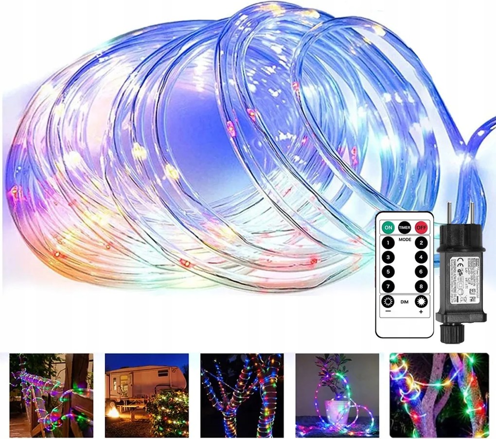 Girland Erkély Lámpa Drót 300LED Többszínű Fények Damil Fény