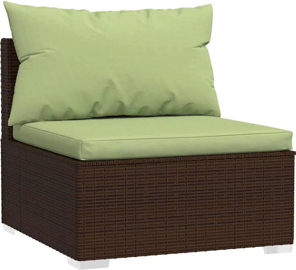 5 részes barna polyrattan kerti ülőgarnitúra párnákkal