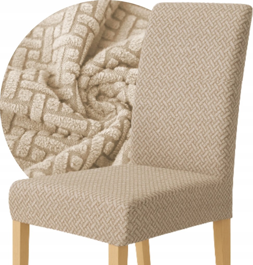 Székhuzat Bézs Jacquard Rugalmas Vastag Univerzális Halszálka
