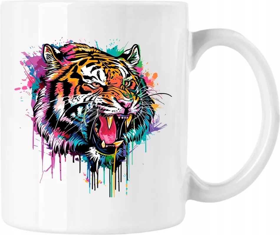 Állatos bögre art tigris 12 fehér 330ml