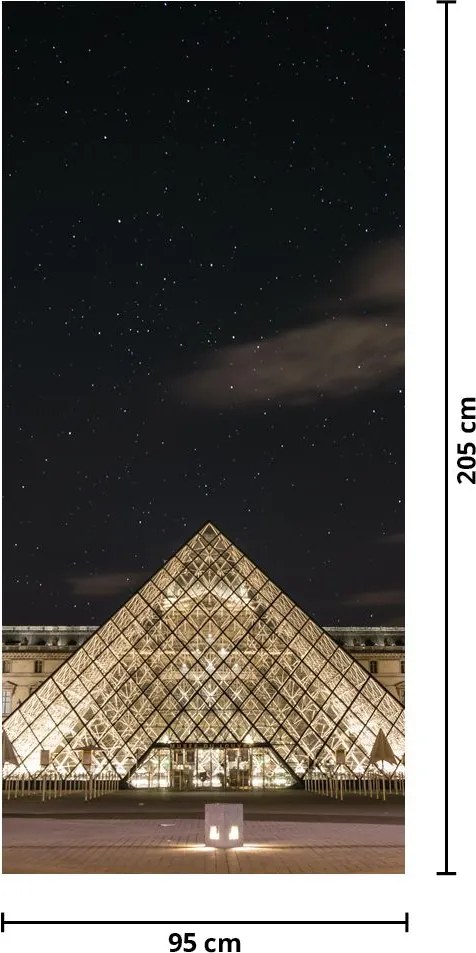 Fotótapéta ajtóra - Louvre éjjel (95x205cm)