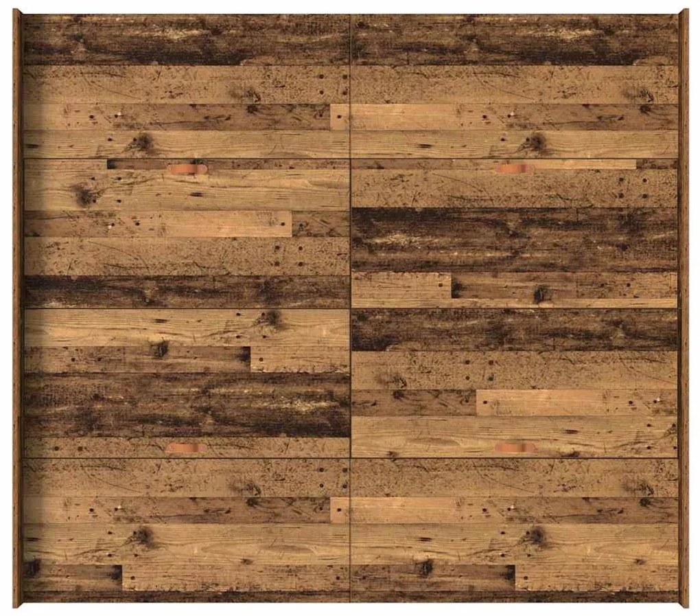 Ágykeret tárolóval fejtámlával Régi fa 200 x 200 cm Faanyag