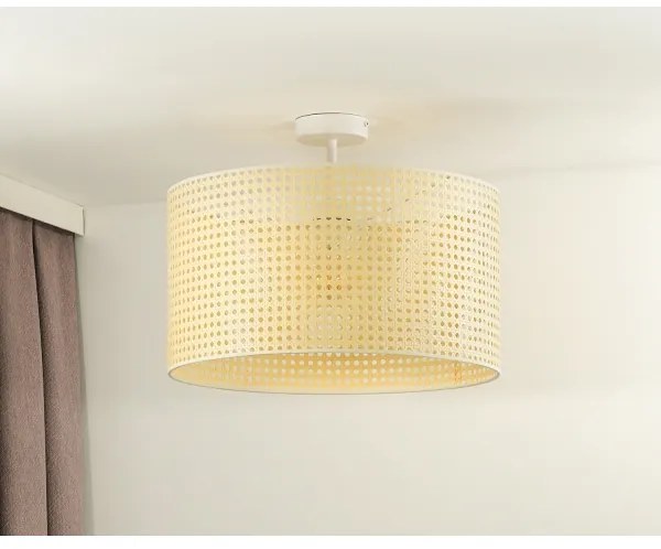 Duolla - Felületre szerelhető csillár ROLLER RATTAN 1xE27/15W/230V átm. 45 cm bézs