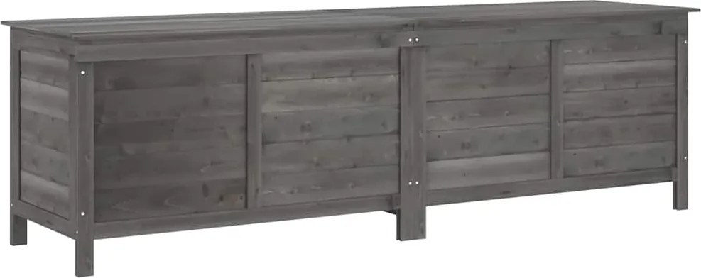 vidaXL antracit tömör fenyőfa kerti tárolóláda 198,5 x 50 x 56,5 cm