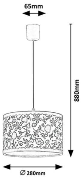 Rabalux - Gyerek csillár zsinóron 1xE27/40W/230V rózsaszín