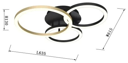 Wofi 9042-304 - LED Dimmelhető felületre szerelhető csillár BAYEUX LED/51W/230V