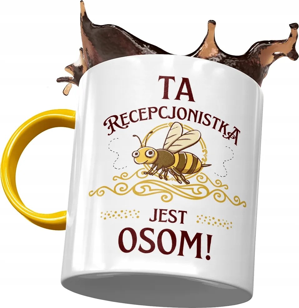 Sárga Bögre A Recepciósnak Van Darázs! Ajándék Nyomtatott Fotóval