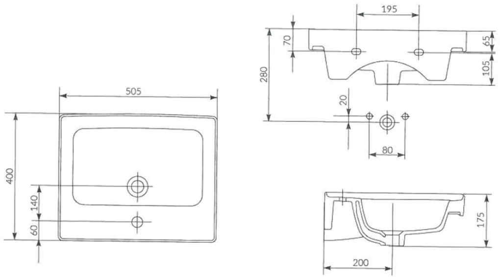 Cersanit Crea BOX szekrényes mosdó 50 cm, fehér, K114-005