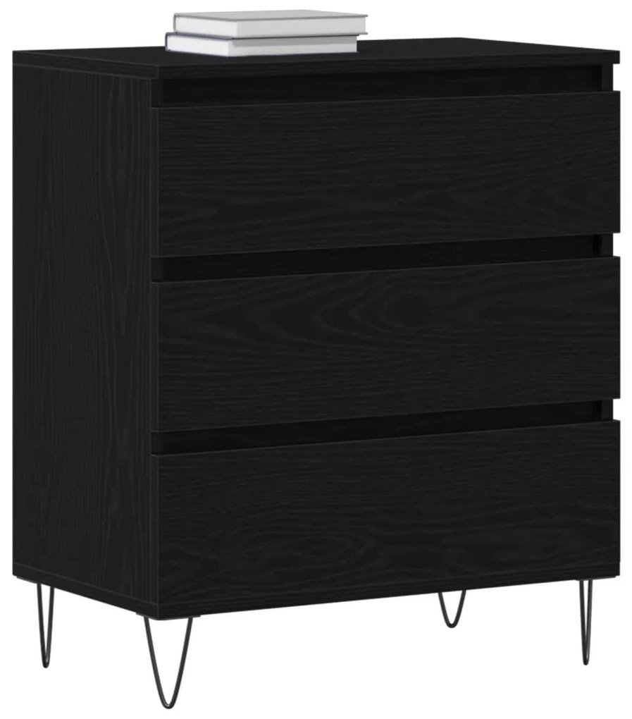 vidaXL Széf fiókkal Musta tammi 60 x 35 x 70 cm Faanyag