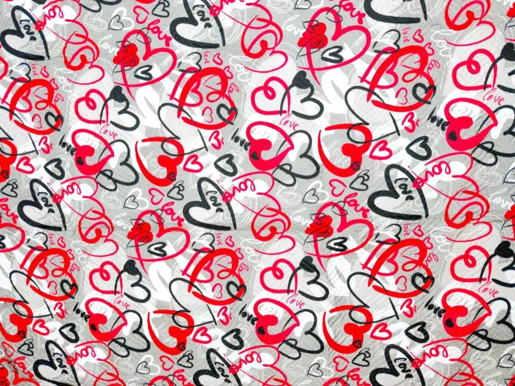 Ágytakaró STREET LOVE, szürke Méret: 170 x 210 cm