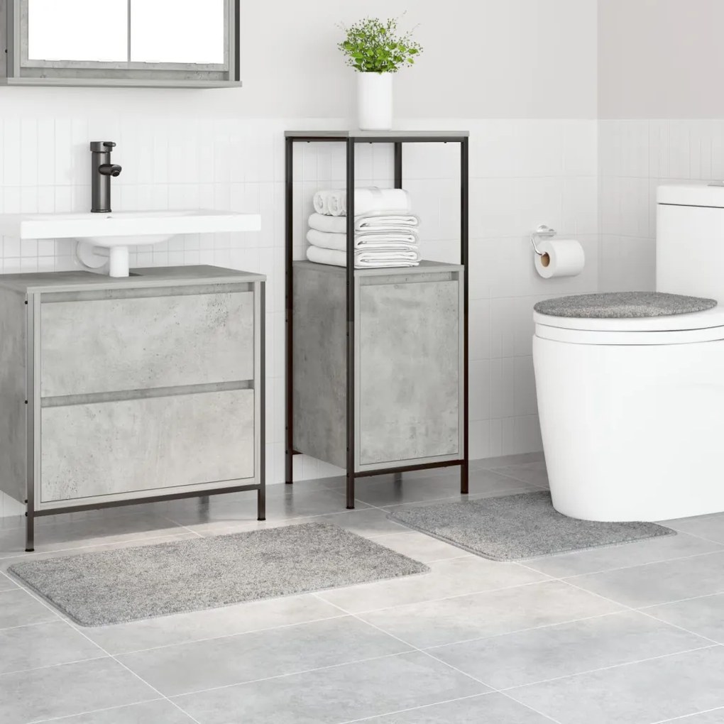 Csúszásmentes fürdőszőnyeg készlet 3 pcs Szürke 50 x 50 cm PP