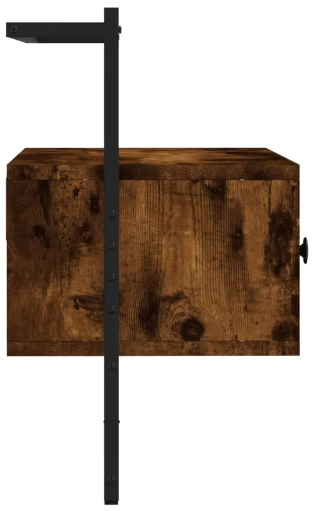 füstös tölgy színű szerelt fa fali TV szekrény 60,5x30x51 cm
