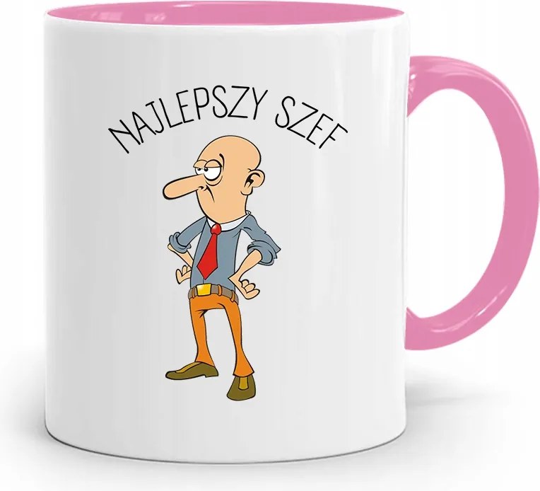 Rózsaszín Bögre Ajándék Főnöknek Legjobb Főnök fényképes nyomtatással