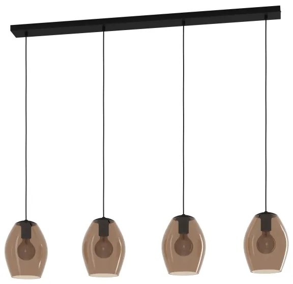 Eglo 390162 - Csillár zsinóron ESTANYS 4xE27/40W/230V barna