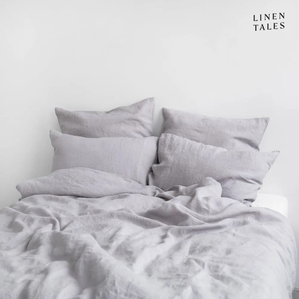 Világosszürke egyszemélyes len ágyneműhuzat 135x200 cm – Linen Tales