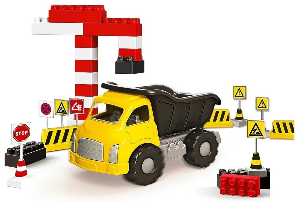 Mine Truck + 40 kocka és útjelző táblák