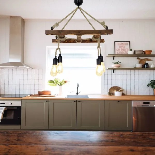 Csillár zsinóron MERDIVEN 4xE27/40W/230V