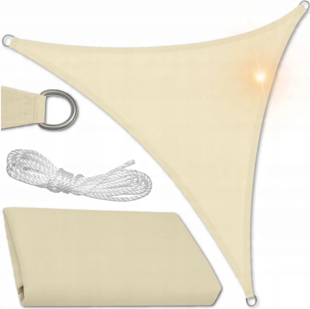 Kerti Napvitorla Vízálló 3x3x3 M Háromszög Bézs