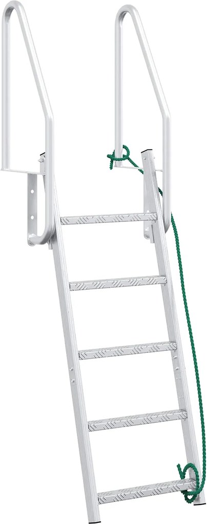 vidaXL 5 lépcsős stég létra Ezüst 58 x 77 x 191 cm Alumínium