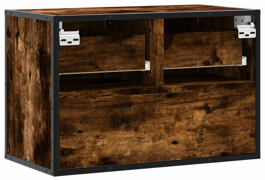 füstös tölgy fa és fém TV-szekrény 60 x 31 x 39,5 cm