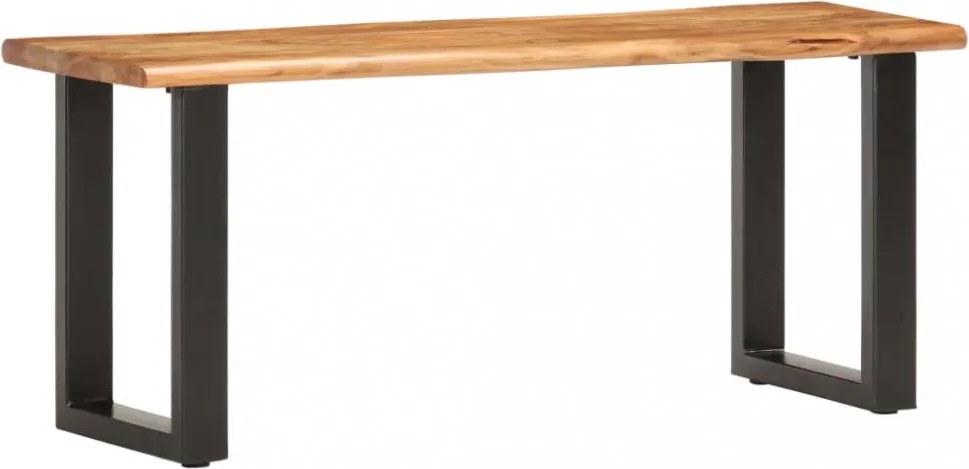 tömör akácfa és acél természetes szélű pad 110 cm