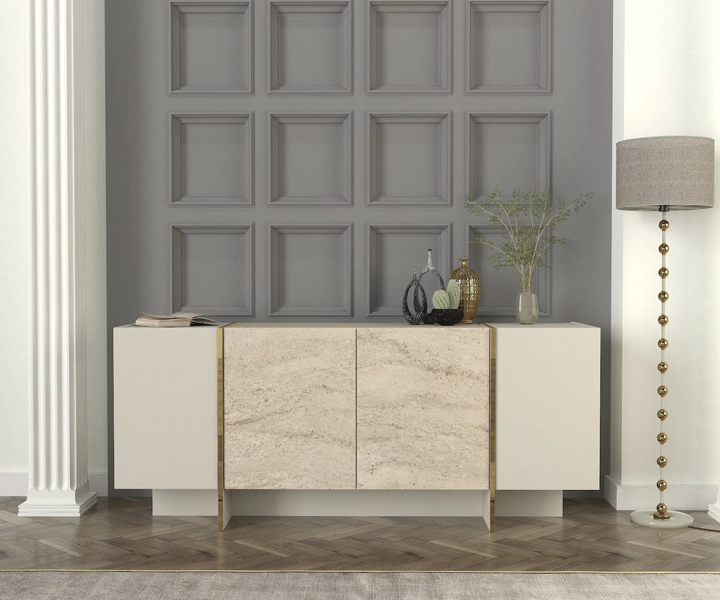 Konzolasztal Veyron - Travertine, Sandstone