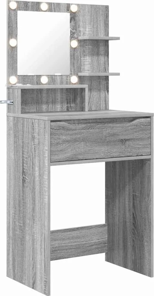 vidaXL Hálószobai Öltözködő Asztalok Szürke Sonoma 80 x 39,6 x 135 cm
