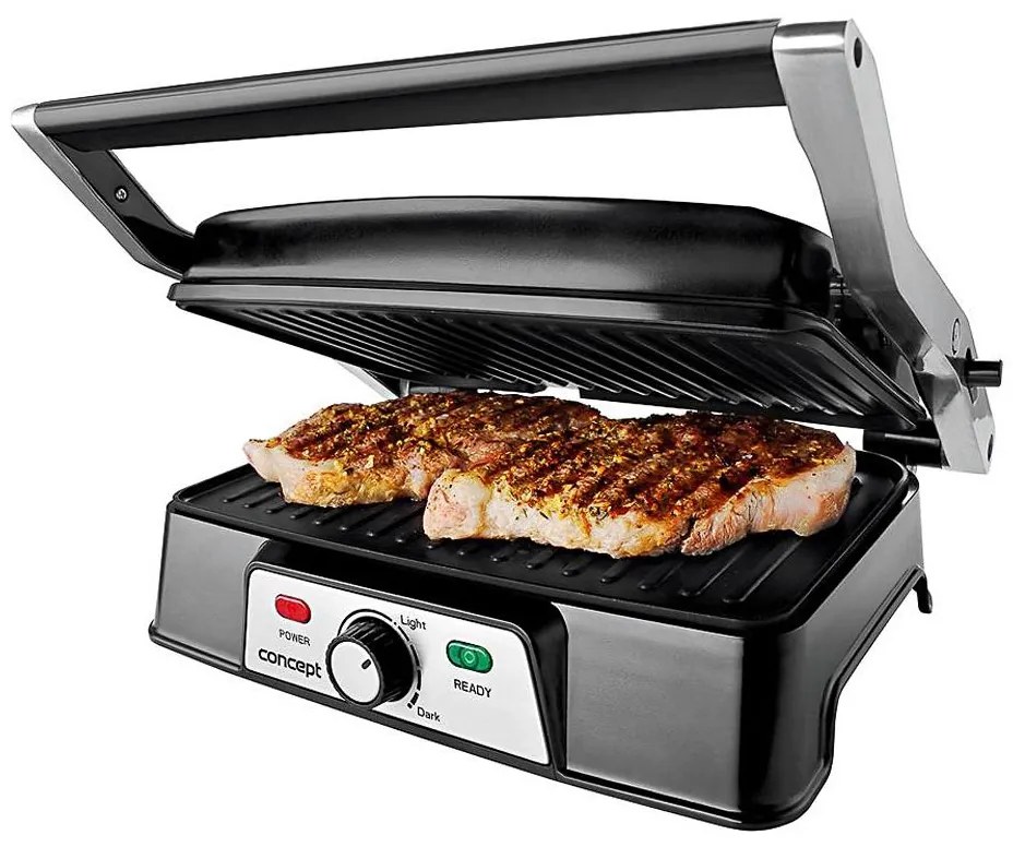 Concept ge2005 - Kontakt grill 1500W/230V rozsdamentes/fekete