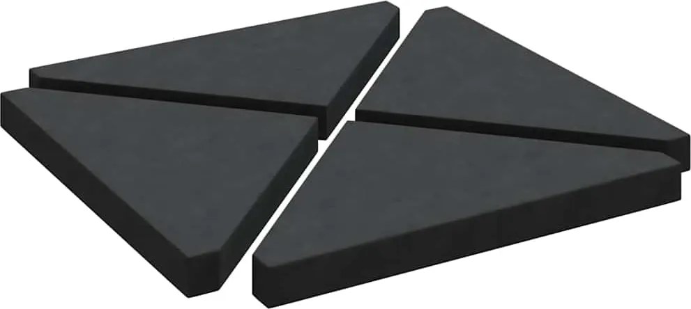 vidaXL Esernyősúlytányérok 4 db fekete gránit háromszög 14 kg