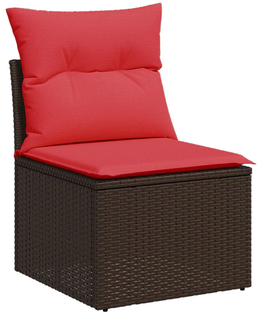 vidaXL barna polyrattan kerti kanapé karfa nélkül párnákkal