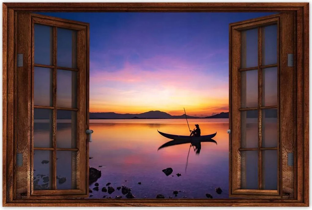 Poszterek 60x40 Esti horgászat naplementekor