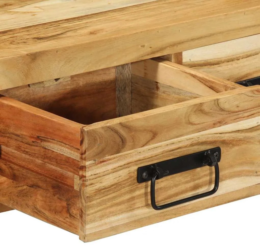 tömör akácfa falra szerelhető TV-szekrény 60x30x19 cm