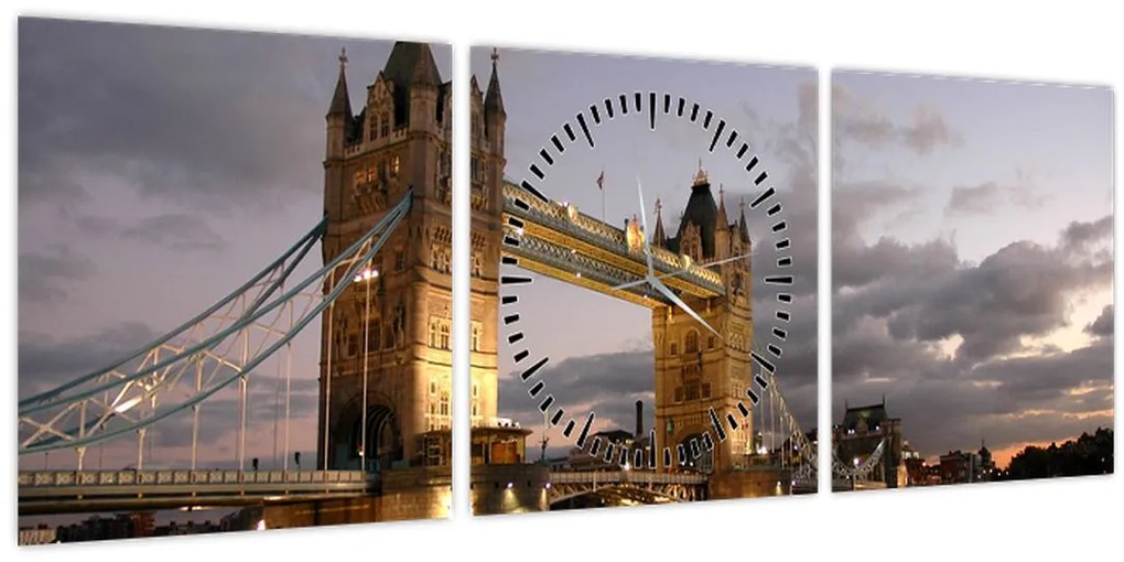 Kép - Tower Bridge éjszaka (órával) (90x30 cm)