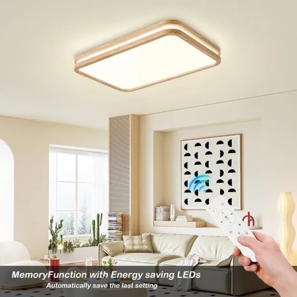 BRILAGI - LED dimmelhető lámpatest MOLINA SQUARE LED/54W/230V tölgy 60x40 cm + távirányító