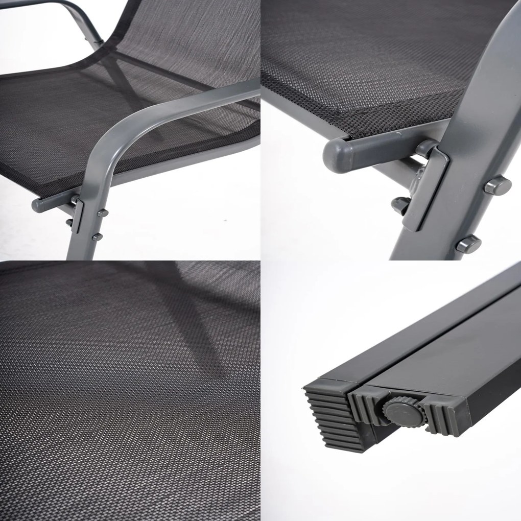 Furnigo Hamburg kerti bútor szett 1+6 - fekete