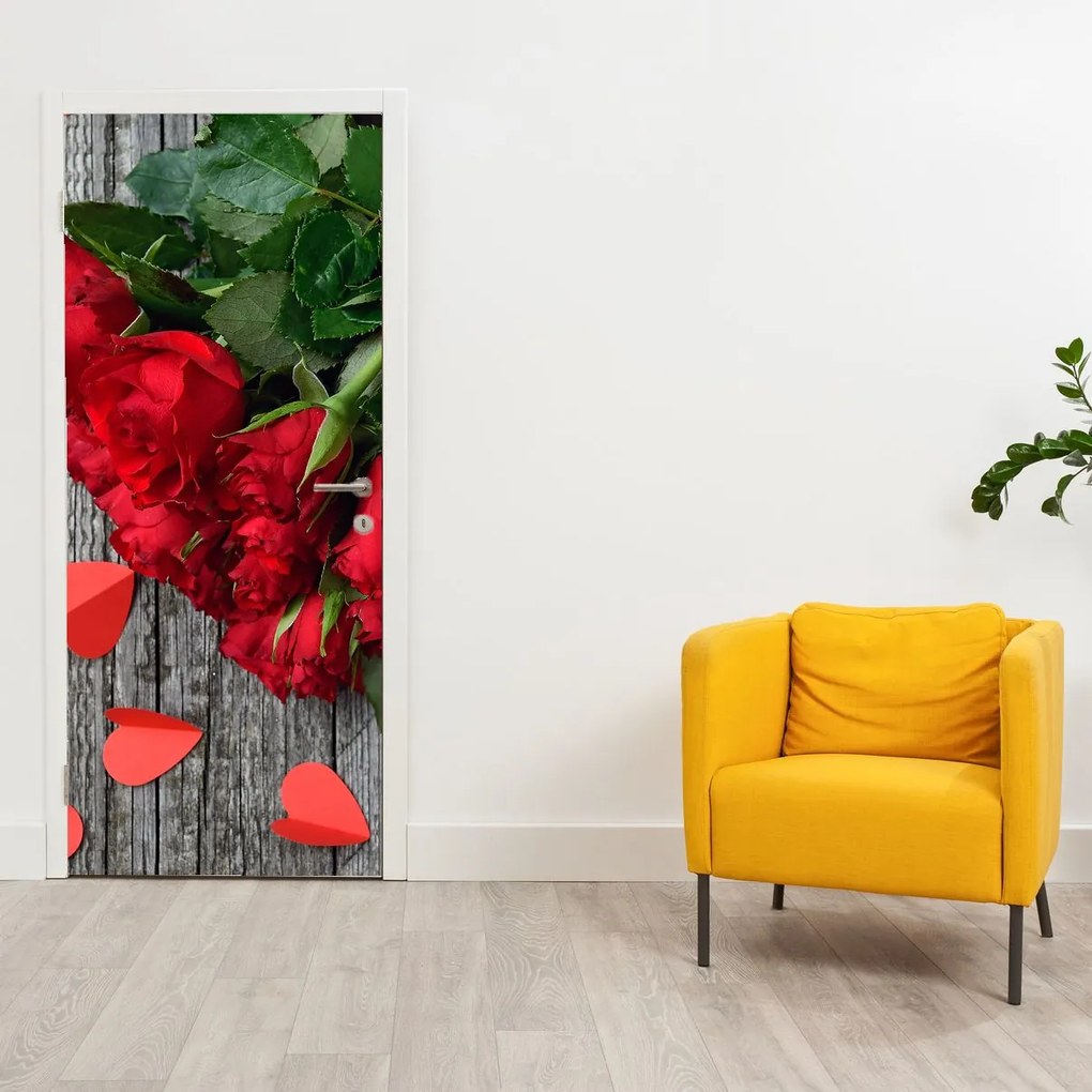 Fotótapéta ajtóra - Csokor rózsa (95x205cm)