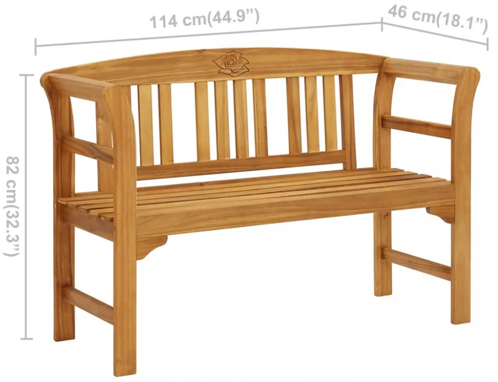 tömör tíkfa kerti pad 114 cm