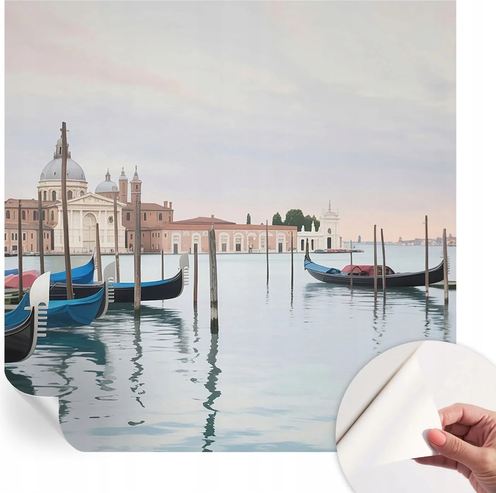 Öntapadós tapéta Fali furnér 3D hatás Velencei táj 250x250 cm