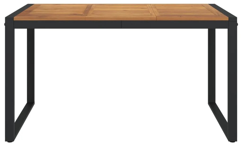 tömör akácfa kerti asztal U-alakú lábakkal 140 x 80 x 75 cm