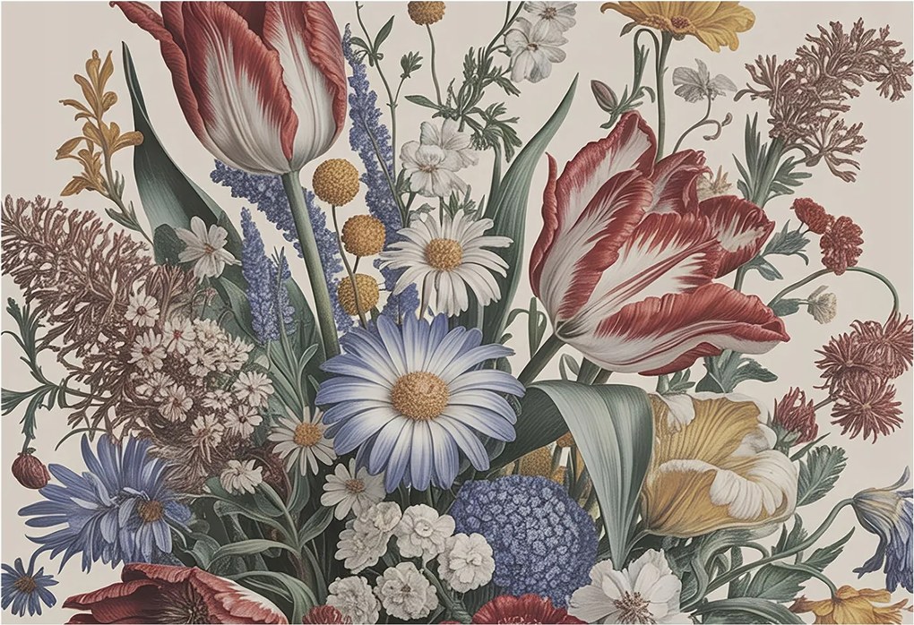 Flizelin tapéta Flizelin Fali Prémium Virágok csokor 152x104 Ragasztó