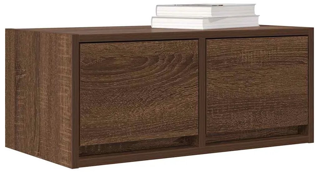 2 db barna tölgy színű szerelt fa TV-szekrény 60x31x25,5 cm