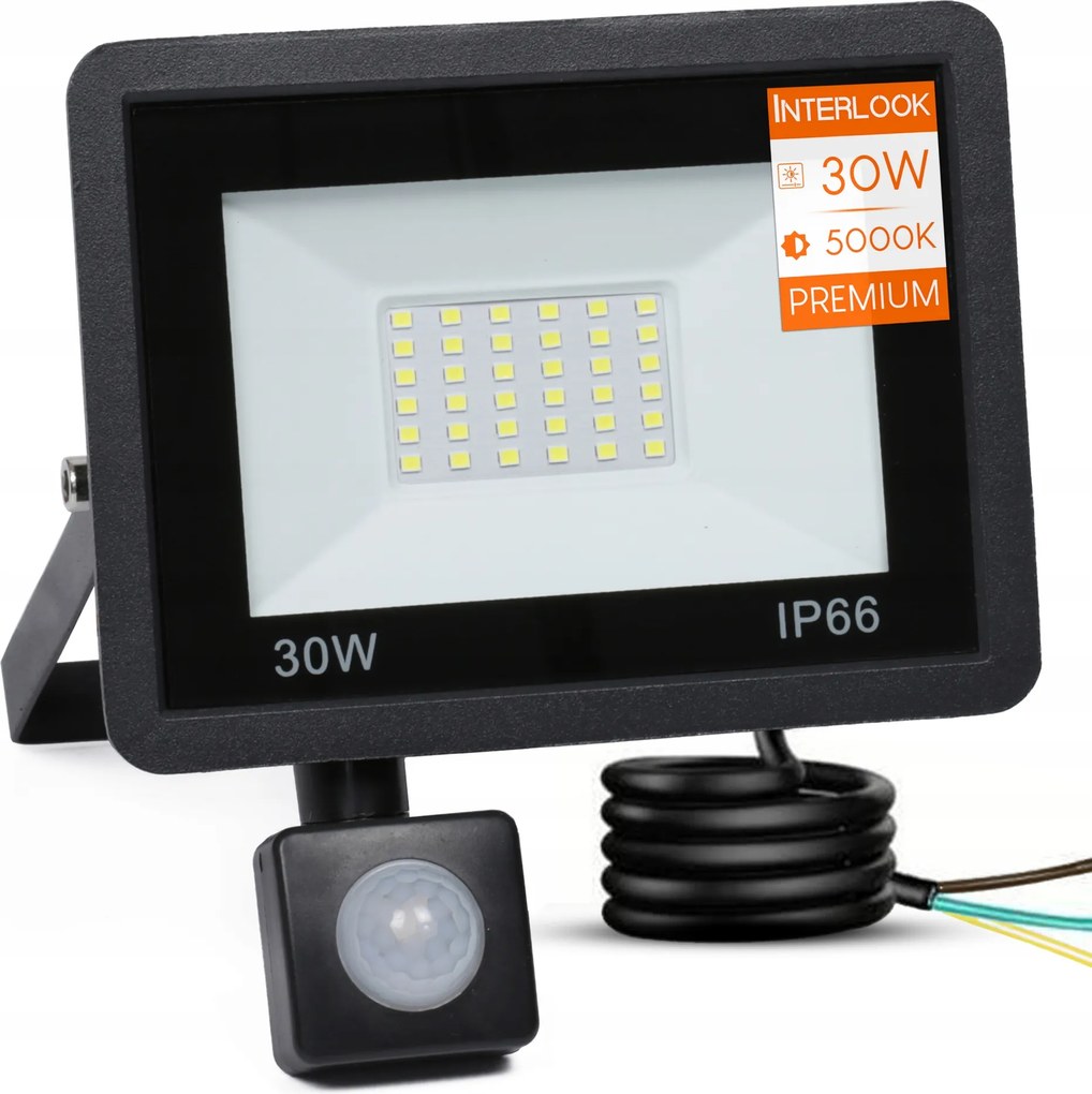 Halogén Led 30W Lámpa Szürkületi Mozgásérzékelő Kültéri Fényvető IP65