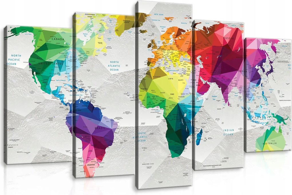 Vászonkép 100x60 Világtérkép geometrikus absztrakt fali dekoráció utazás